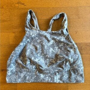 lululemon athletica Gray/Cream Patterned Sports Bra